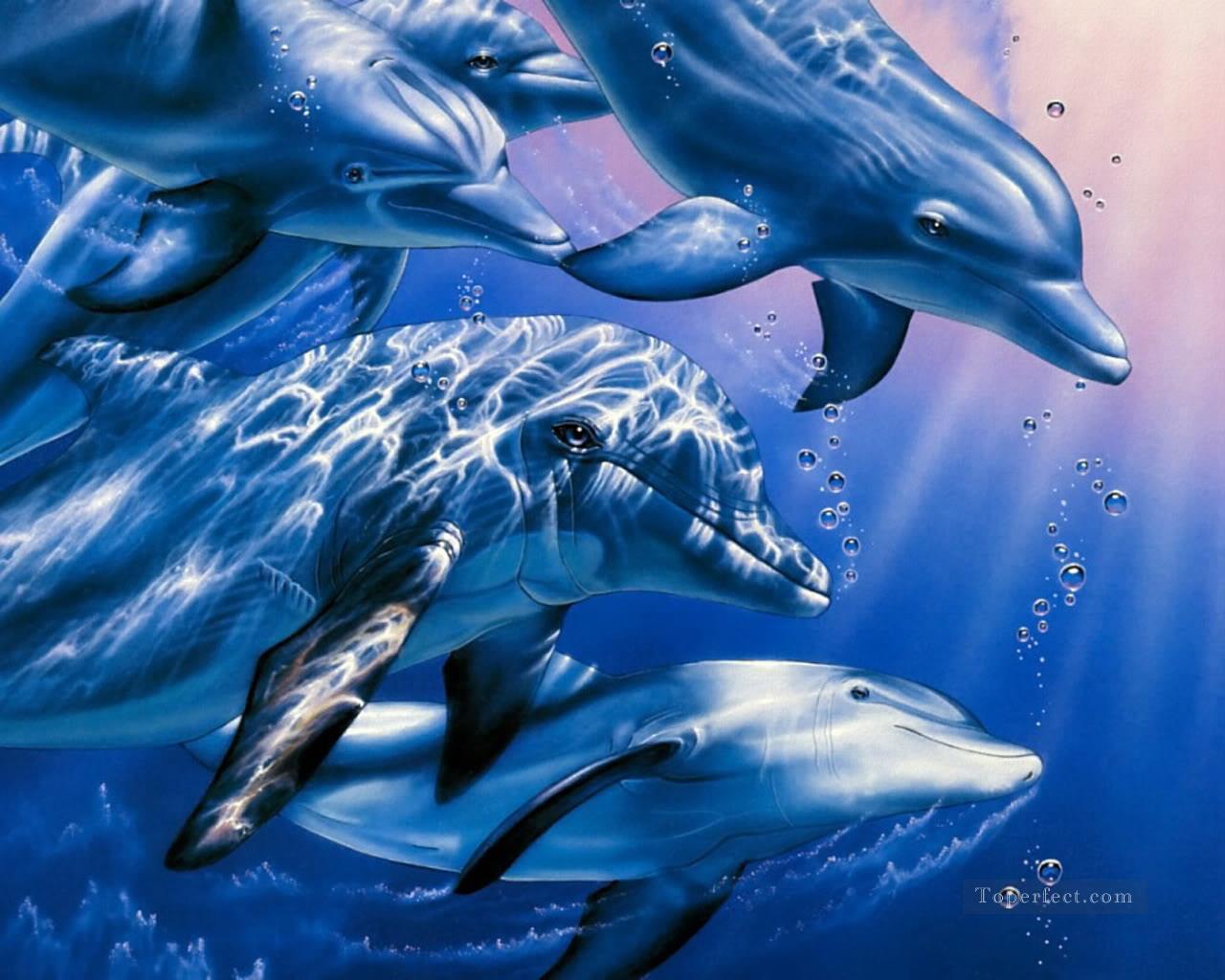 dolphin 6 Oil Paintings